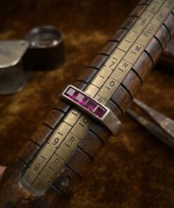 Soviet Vintage Silver 875 Ruby Ring Size 7-7.5~218