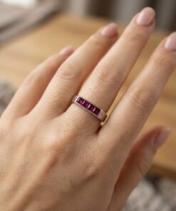 Soviet Vintage Silver 875 Ruby Ring Size 7-7.5~218