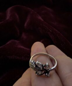 Vintage Sterling Silver Marquise CZ Leaf Cluster Ring – Size M~218