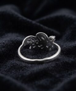 Vintage Sterling Silver Marquise CZ Leaf Cluster Ring – Size M~218