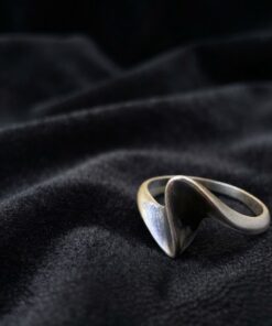 Vintage Sterling Silver Modernist Wavy Ring – UK Size Q / US Size 6.25~218