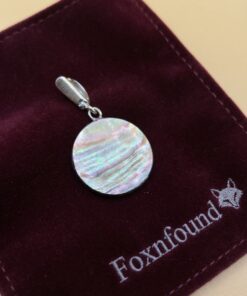 Vibrant Abalone Shell Round Pendant in Silver (Tested, No Hallmark)~219