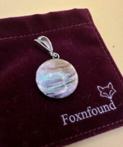 Vibrant Abalone Shell Round Pendant in Silver (Tested, No Hallmark)~219