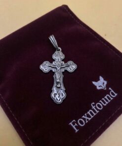 Vintage Soviet 925 Sterling Silver Orthodox Crucifix Pendant~219