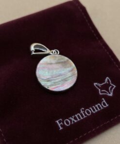 Vibrant Abalone Shell Round Pendant in Silver (Tested, No Hallmark)~219