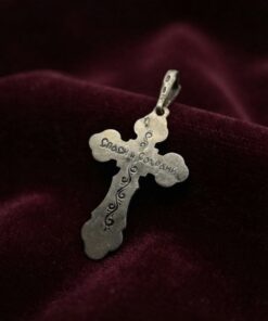 Vintage Soviet 925 Sterling Silver Orthodox Crucifix Pendant~219