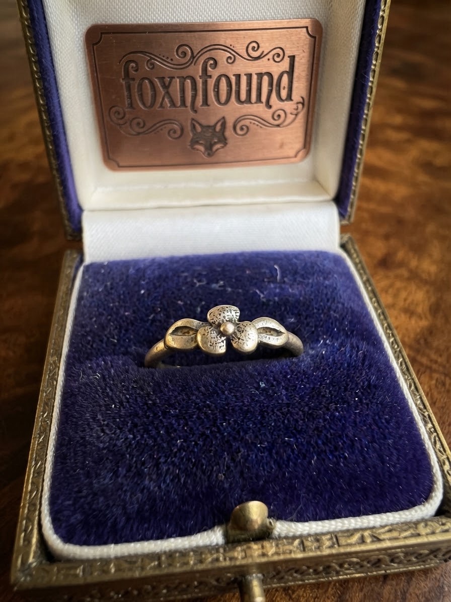 Vintage Soviet 50-60s Sterling Silver Floral Flower Ring Size M (US 6.25) Stamped 875 2.3g~219