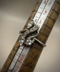 Vintage Sterling Silver 925 Cubic Zirconia Swirl Cocktail Ring Size N (US 5.75) 2.32g~219