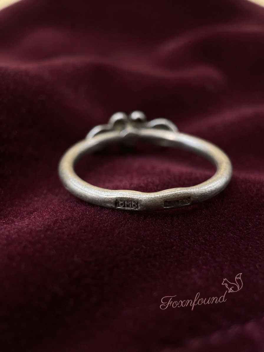 Vintage Soviet 50-60s Sterling Silver Floral Flower Ring Size M (US 6.25) Stamped 875 2.3g~219
