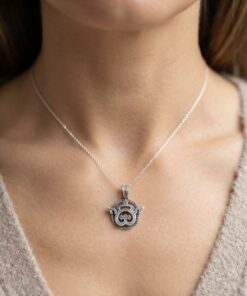Vintage Soviet 925 Sterling Silver Ethnic Pendant Talisman Amulet ~1.2cm 2g⁠~219