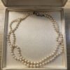 Vintage 1930s English Double Strand Graduated Pearl Necklace & Box | Silver Clasp