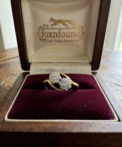 Antique Victorian 22k Gold Toi Et Moi Diamond Cluster Ring | 3.03g Size S~220