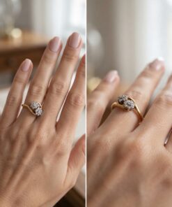 Antique Victorian 22k Gold Toi Et Moi Diamond Cluster Ring | 3.03g Size S~220