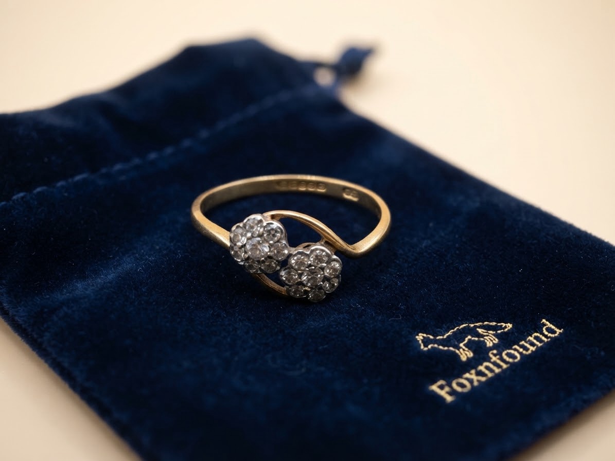 Antique Victorian 22k Gold Toi Et Moi Diamond Cluster Ring | 3.03g Size S~220