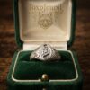 Vintage Soviet 875 Silver Floral Motif Signet Ring Size O~220