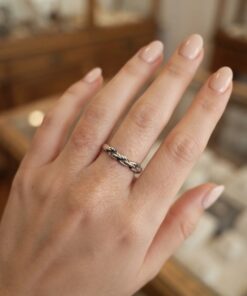 Vintage Soviet Sterling Silver 875 Uk P, Braided Band Ring / Rope Twist~220