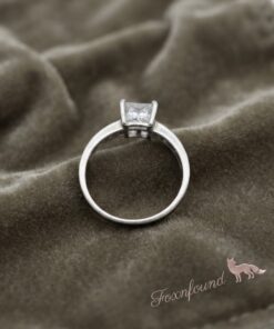 Sterling Silver 925 Princess Cut CZ Solitaire Engagement Ring with Accent Stones UK Q~220