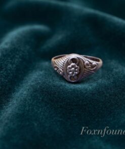Vintage Soviet 875 Silver Floral Motif Signet Ring Size O~220