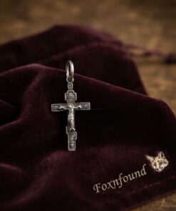 Vintage 60s Soviet Russian Silver 925 Orthodox Crucifix Cross Pendant~220