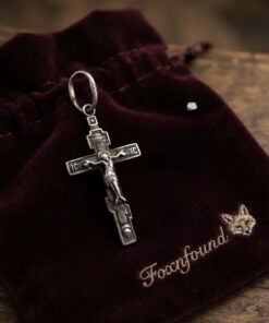 Vintage 60s Soviet Russian Silver 925 Orthodox Crucifix Cross Pendant~220