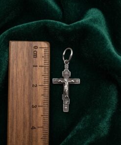 Vintage 60s Soviet Russian Silver 925 Orthodox Crucifix Cross Pendant~220