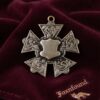 Vintage Ornate Gilded Cross Pendant with Central Shield~220