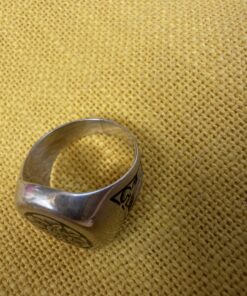 Vintage Soviet 875 Silver Niello Signet Ring Floral Engraved USSR UK Size M~208