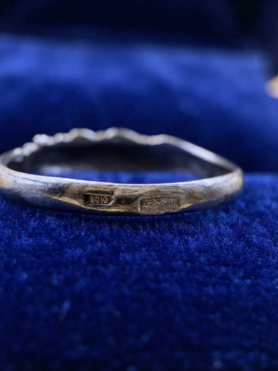 Vintage Soviet USSR Sterling Silver 925 Beaded Twist Ring Size P1/2 2.07g~222 image 6
