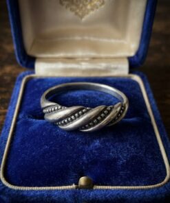 Vintage Soviet USSR Sterling Silver 925 Beaded Twist Ring Size P1/2 2.07g~222