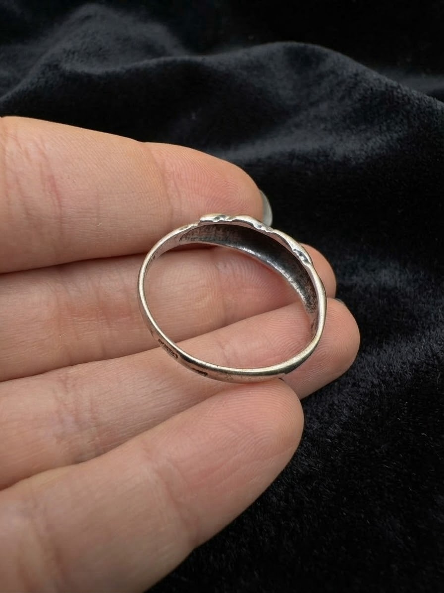 Vintage Soviet USSR Sterling Silver 925 Beaded Twist Ring Size P1/2 2.07g~222 image 3