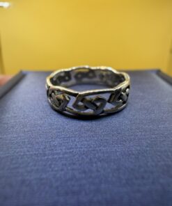 Sterling Silver 925 Celtic Knot Band Ring Size L Openwork Unisex