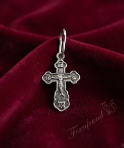 Sterling Silver 925 Russian Orthodox Cross Crucifix Prayer 2.7cm~216