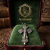 925 Sterling Silver Orthodox Cross Pendant Save and Protect 4cm 2.39g~217