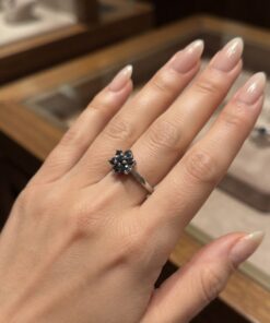 Sterling Silver 925 Sapphire Flower Cluster Ring P½ US 8 Ladies~216