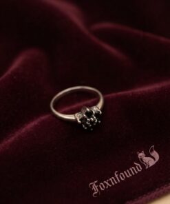Sterling Silver 925 Sapphire Flower Cluster Ring P½ US 8 Ladies~216