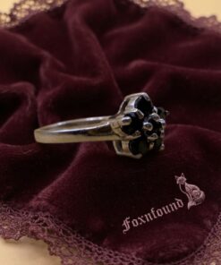 Sterling Silver 925 Sapphire Flower Cluster Ring P½ US 8 Ladies~216