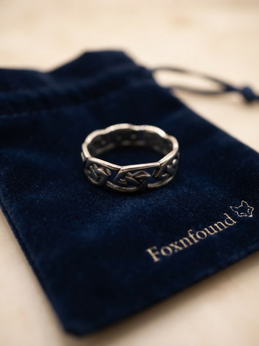 Sterling Silver 925 Celtic Knot Band Ring Size L Openwork Unisex