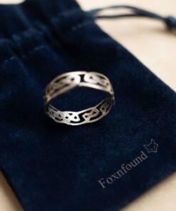 Sterling Silver 925 Celtic Knot Band Ring Size L Openwork Unisex