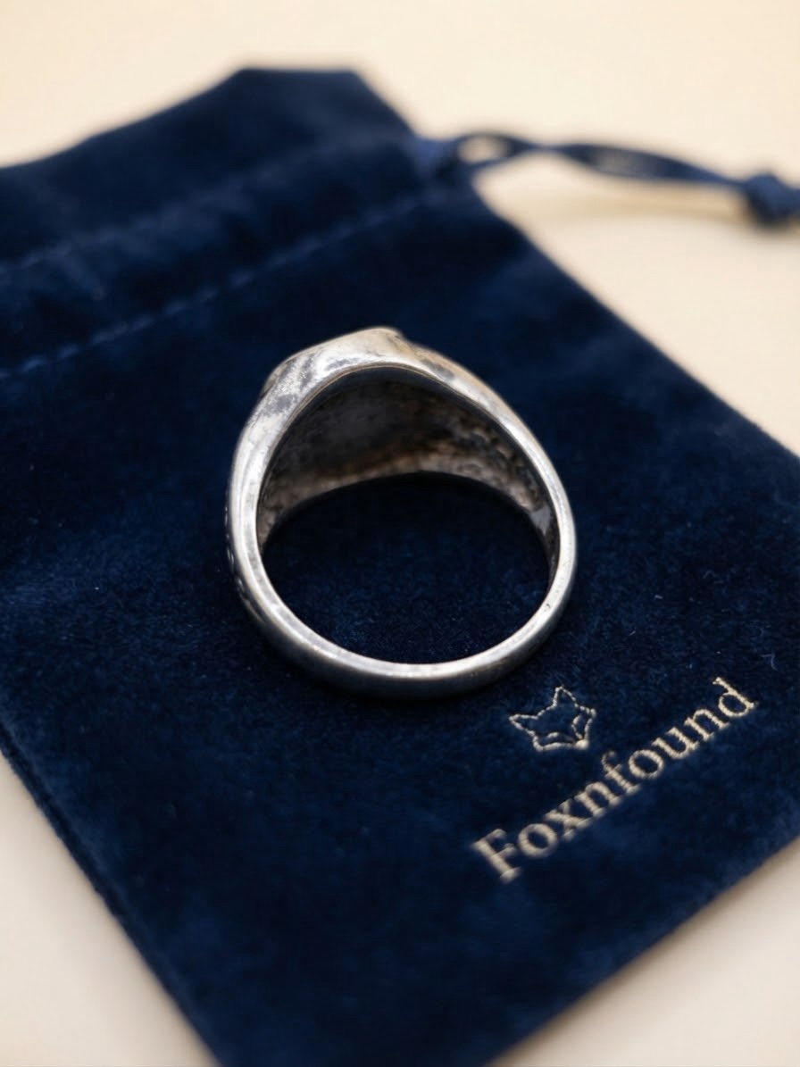 Vintage Sterling Silver Oval Signet Ring UK Size O 3.77g Unisex Engravable