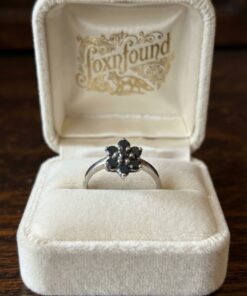 Sterling Silver 925 Sapphire Flower Cluster Ring P½ US 8 Ladies~216