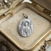 Saint Olga Sterling Silver 925 Orthodox Icon Pendant Oval Medal Cyrillic~219