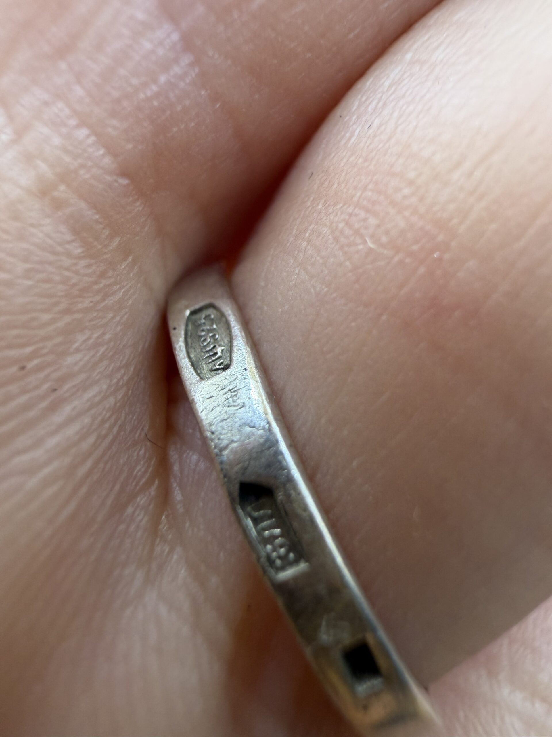 Vintage silver 925 Love Knot Ring Clear CZ Solitaire Size L½ US 6