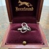 Vintage silver 925 Love Knot Ring Clear CZ Solitaire Size L½ US 6