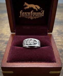 Sterling Silver 925 Leaf Branch CZ Wide Band Ring UK P½ US 8~223