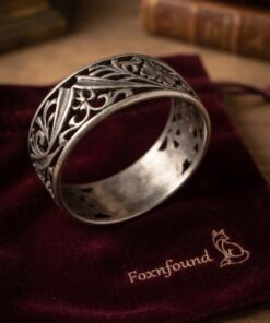 Sterling Silver 925 Wide Filigree Floral Band Ring Size X US 11.5 Openwork