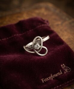 Vintage silver 925 Love Knot Ring Clear CZ Solitaire Size L½ US 6
