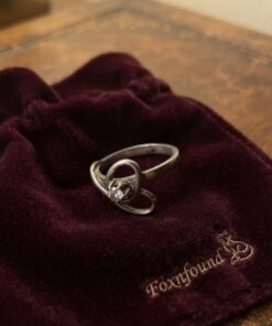 Vintage silver 925 Love Knot Ring Clear CZ Solitaire Size L½ US 6