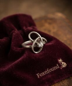 Vintage silver 925 Love Knot Ring Clear CZ Solitaire Size L½ US 6