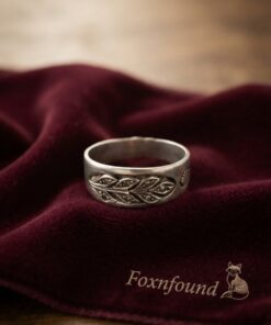 Sterling Silver 925 Leaf Branch CZ Wide Band Ring UK P½ US 8~223