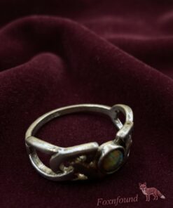 Sterling Silver 925 Celtic Knot Ring Opal Effect Stone Size N US 6.75~209